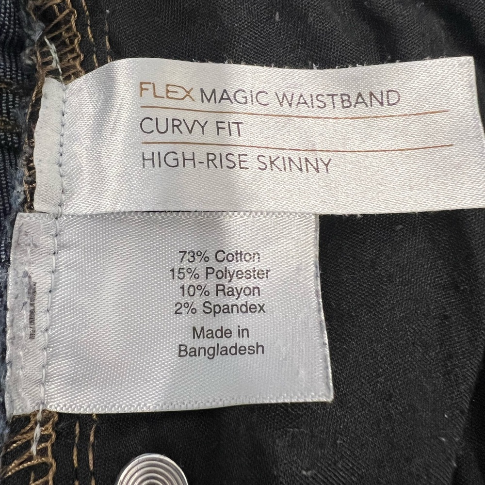 Lane Bryant Flex Magic Waistband High-Rise Skinny Jeans 18S Curvy Fit Dark Wash - Picture 4 of 5